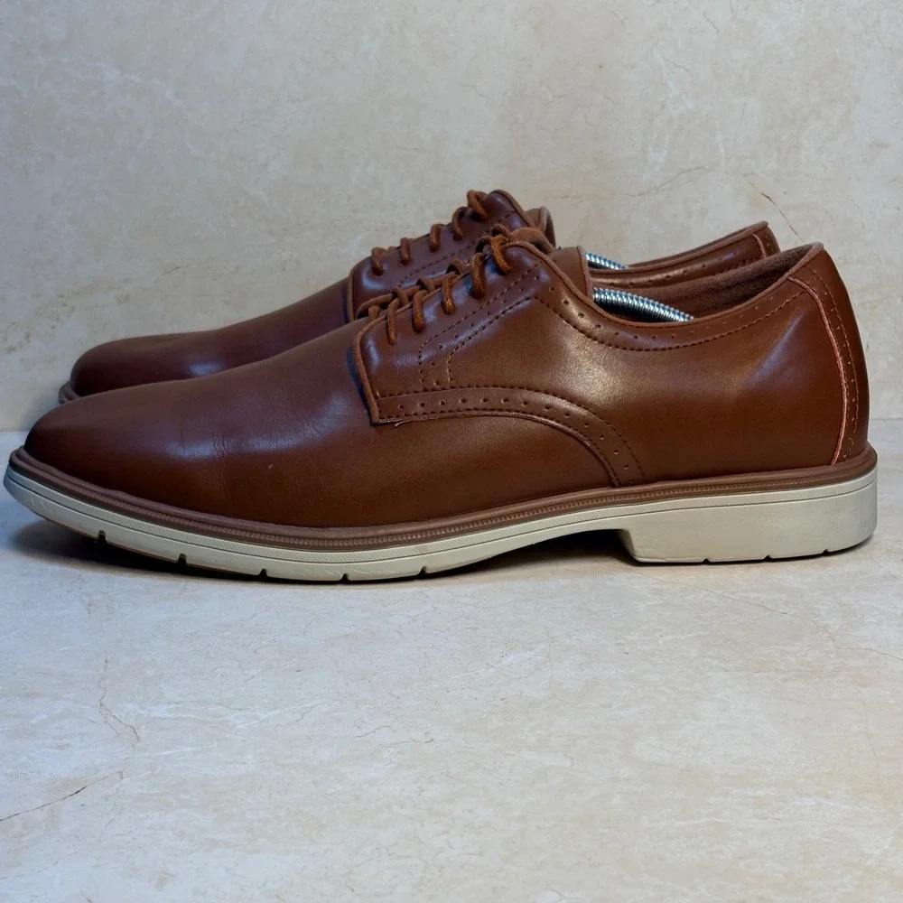 Orthocomfoot Mens Brown Leather Derby Shoes OFLK01B Size EU 46 US 12-12.5
